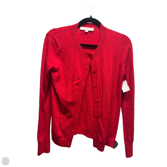 Sweater Cardigan By Loft In Red, Size: Xl