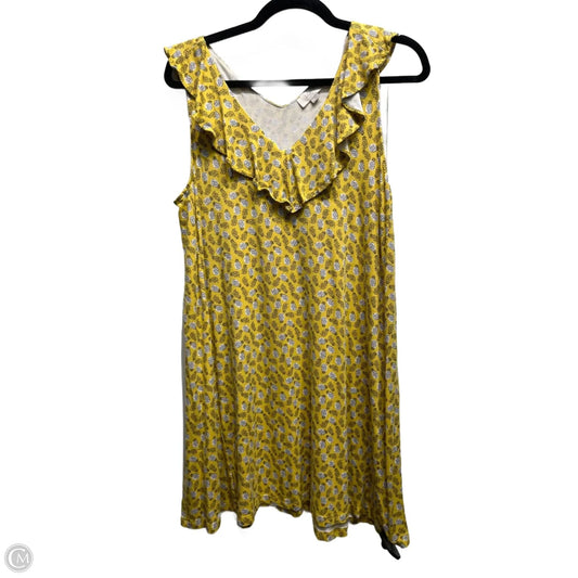 Dress Casual Short By Loft In Black & Yellow, Size: L
