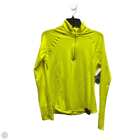 Athletic Top Long Sleeve Collar By Reebok In Yellow, Size: M