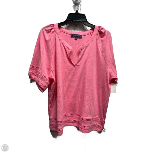 Top Short Sleeve By Tommy Hilfiger In Pink, Size: Xl