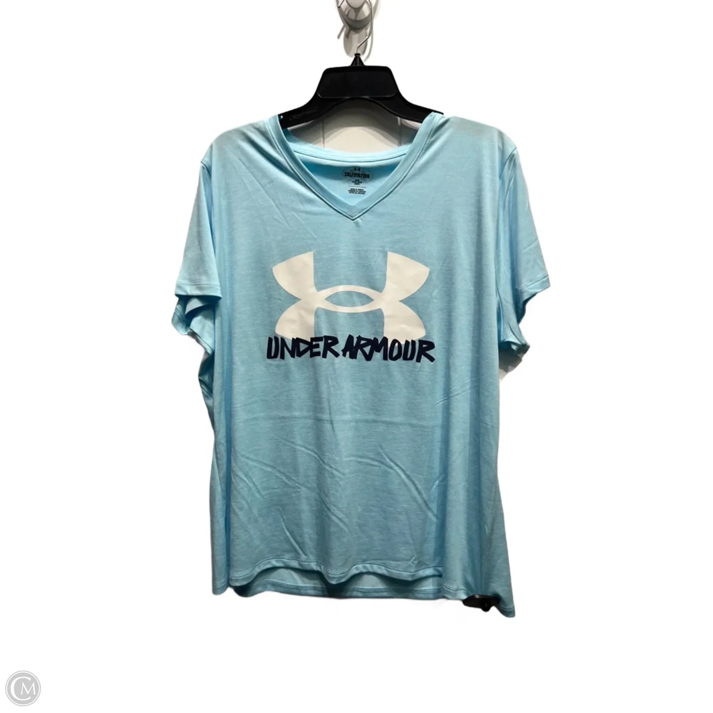 Athletic Top Short Sleeve By Under Armour In Blue, Size: 2x