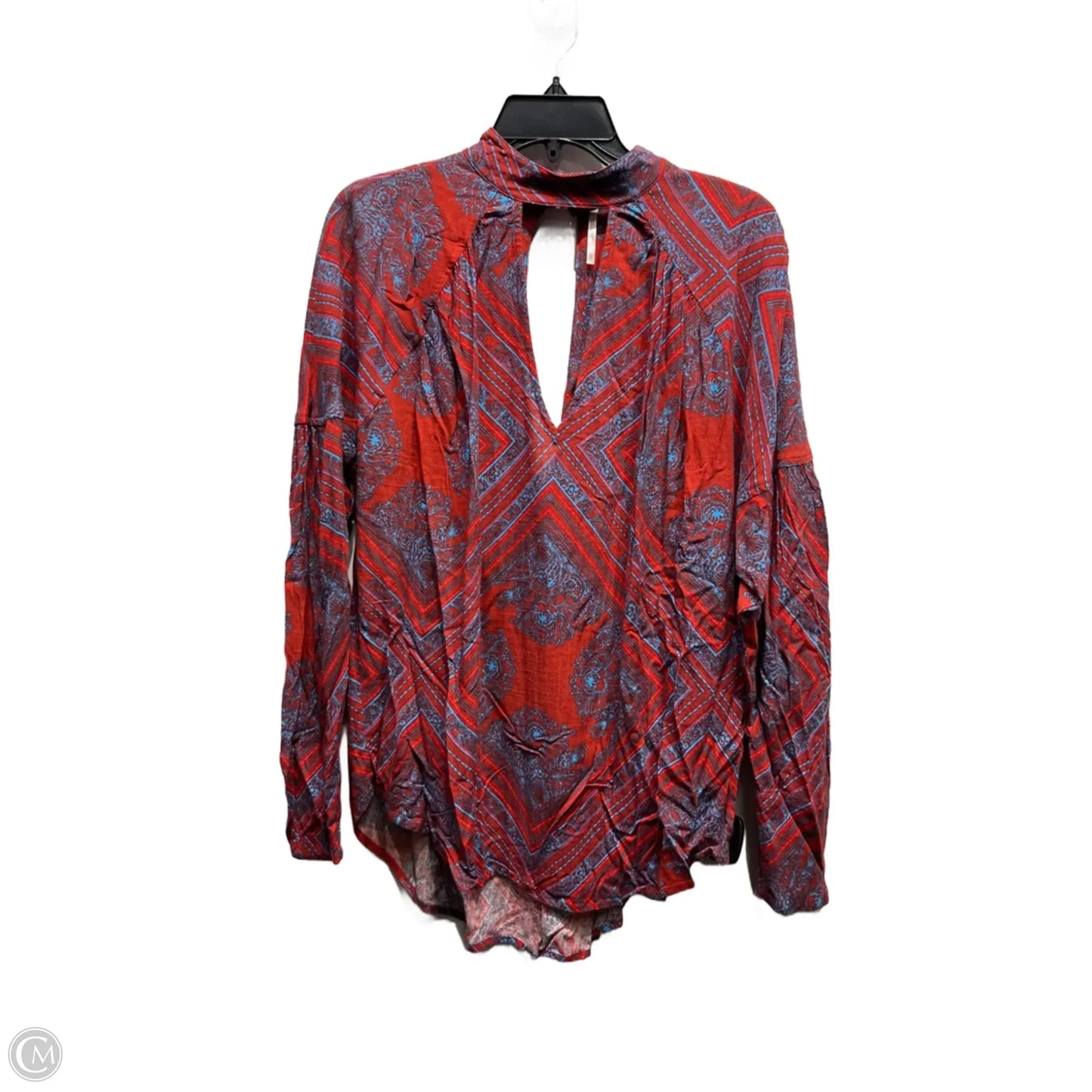 Top Long Sleeve By Free People In Blue & Red, Size: Xs