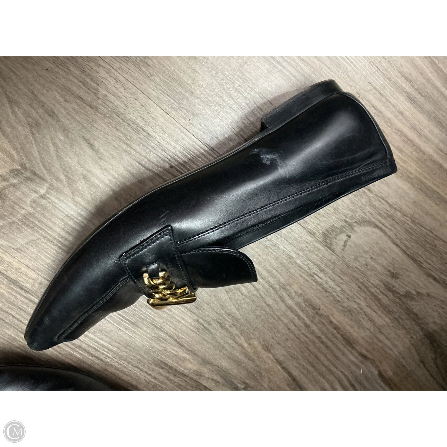 Shoes Luxury Designer By Louis Vuitton In Black & Gold, Size: 8
