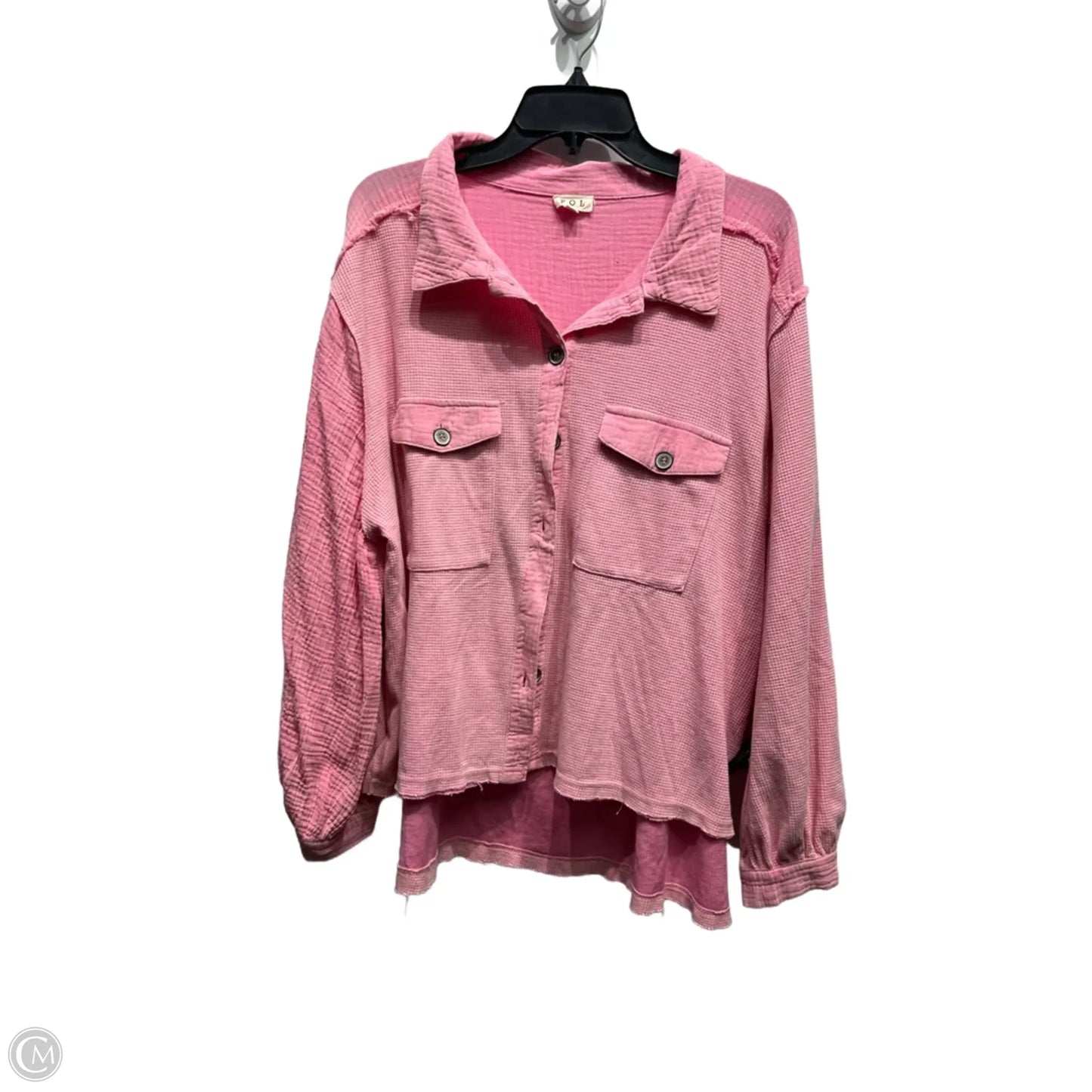 Top Long Sleeve By Pol In Pink, Size: L
