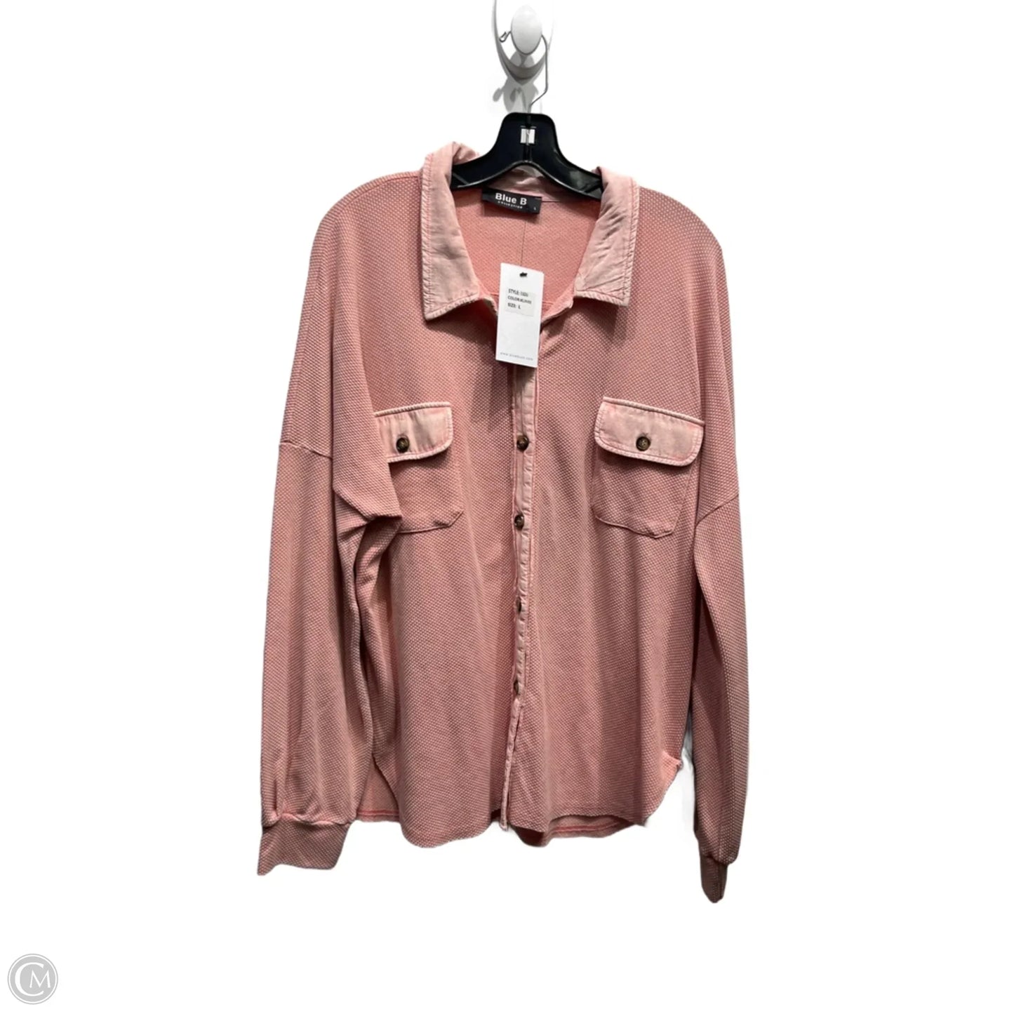 Top Long Sleeve By Blue B In Pink, Size: L