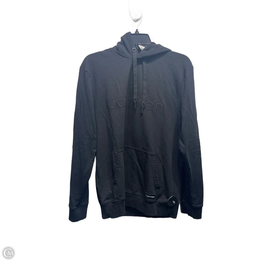 Sweatshirt Hoodie By Calvin Klein In Black, Size: M