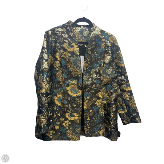 Blazer By Soft Surroundings In Black & Yellow, Size: L