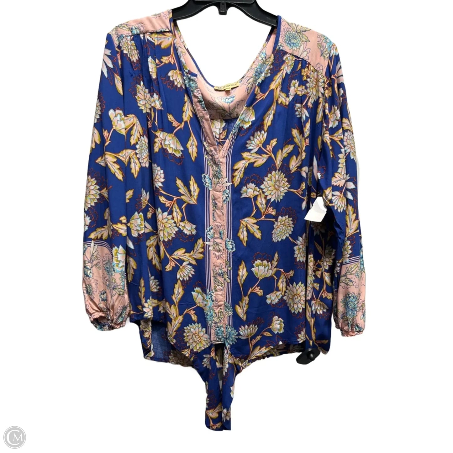 Top Long Sleeve By Democracy In Blue & Pink, Size: Xl