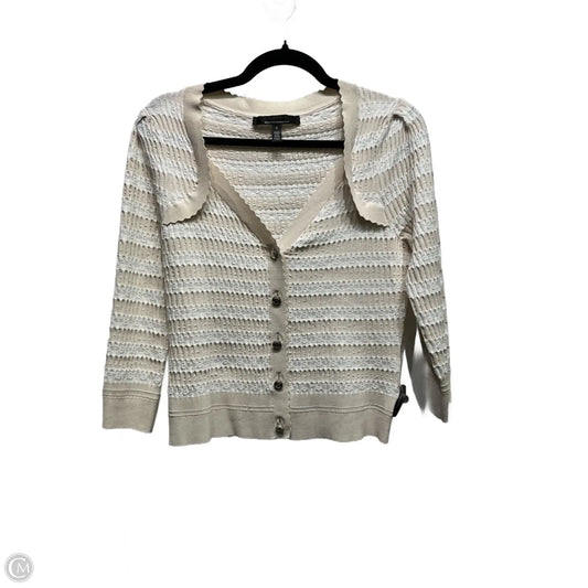 Sweater Cardigan By White House Black Market In Tan & White, Size: S