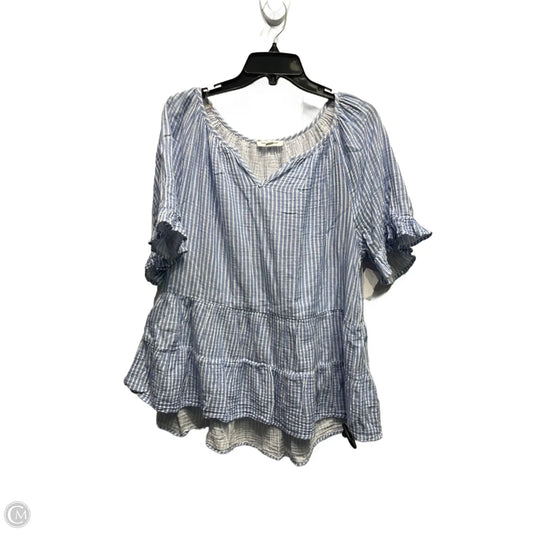 Top Short Sleeve By Beachlunchlounge In Blue & White, Size: Xl