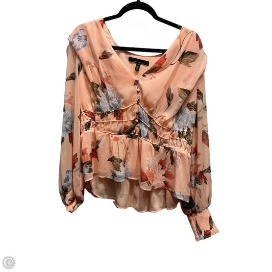 Blouse Long Sleeve By White House Black Market In Blue & Orange, Size: Xl