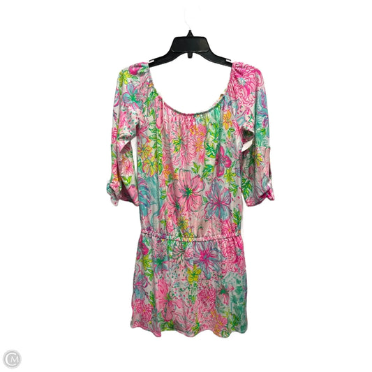 Romper Designer By Lilly Pulitzer In Green & Pink, Size: Xs