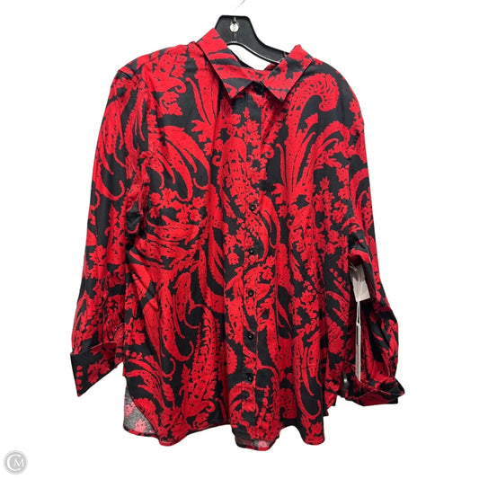 Top Long Sleeve By Chicos In Black & Red, Size: Xl