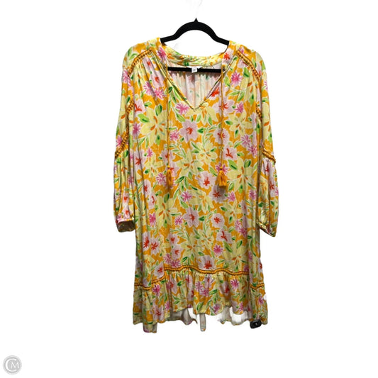 Dress Casual Short By Crown And Ivy In Pink & Yellow, Size: Xl