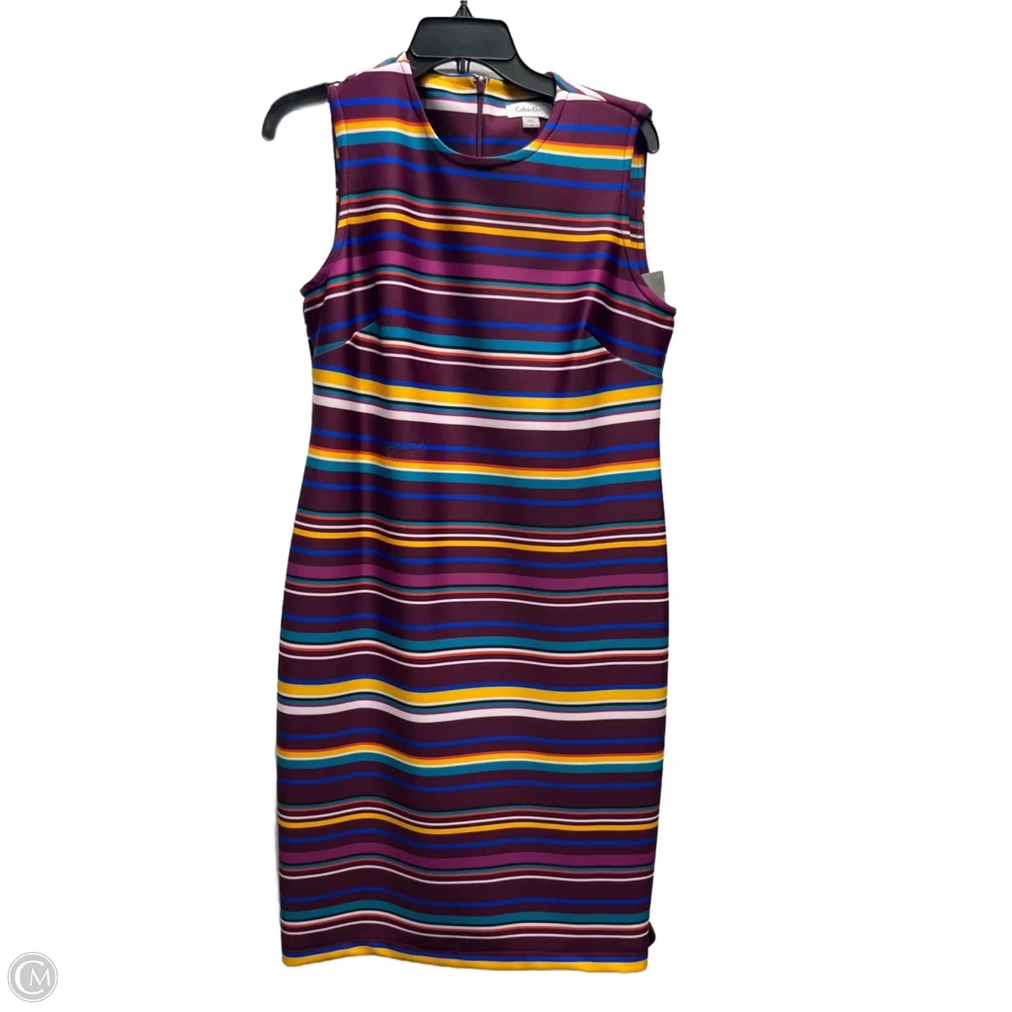 Dress Work By Calvin Klein In Purple & Yellow, Size: 14
