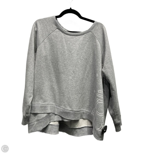 Sweatshirt Crewneck By Calvin Klein In Grey, Size: 2x