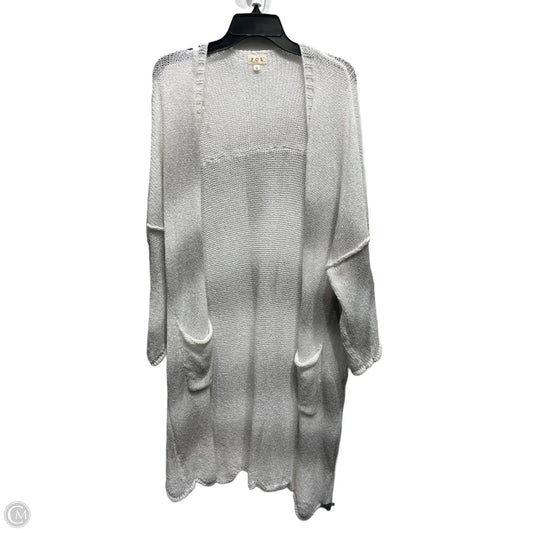 Sweater Cardigan By Pol In Grey & White, Size: S