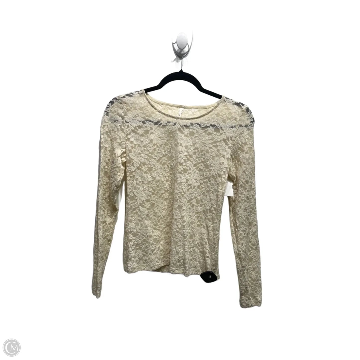 Top Long Sleeve By Anthropologie In Cream, Size: S