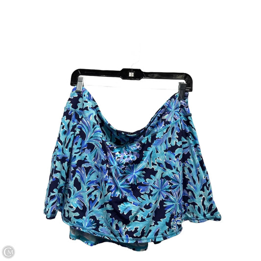 Skort Designer By Lilly Pulitzer In Blue & White, Size: Xl