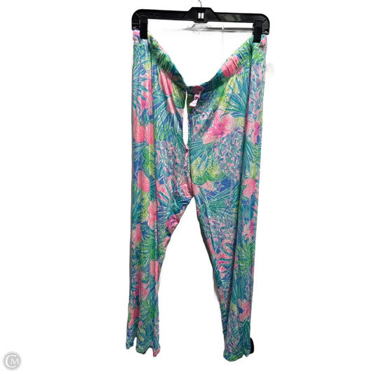 Pants Designer By Lilly Pulitzer In Green & Pink, Size: Xl