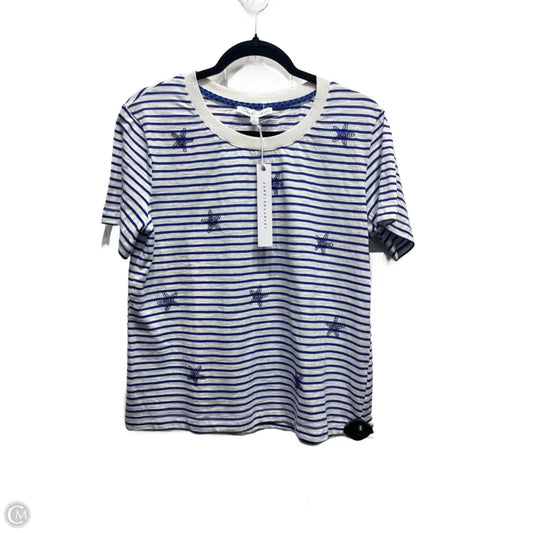 Top Short Sleeve By Jane And Delancey In Blue & White, Size: S