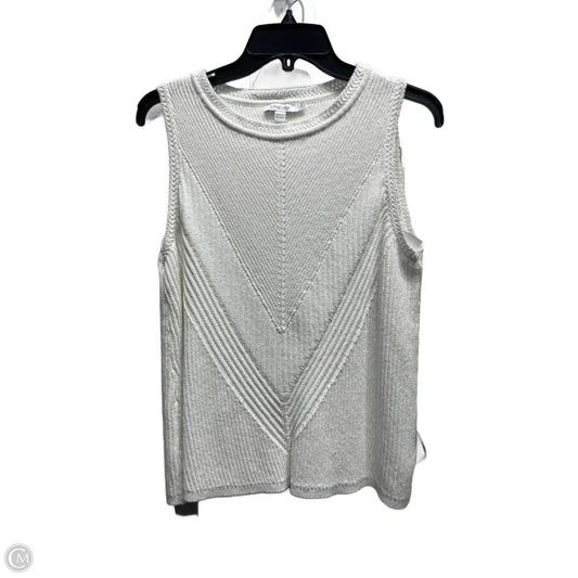 Top Sleeveless By Chicos In White, Size: L