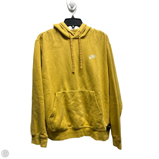 Athletic Sweatshirt Hoodie By Nike Apparel In Yellow, Size: M