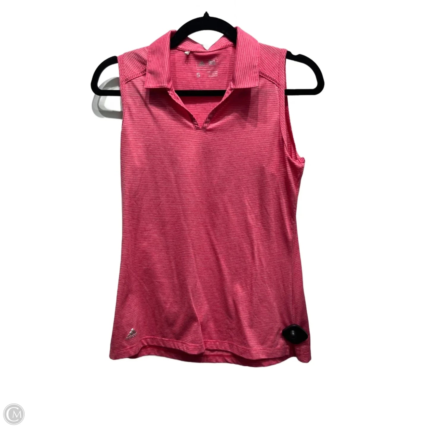 Athletic Tank Top By Adidas In Pink & White, Size: S