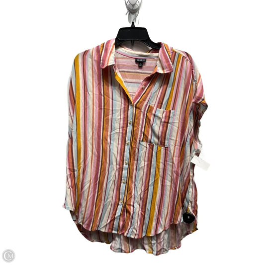 Top Short Sleeve By Torrid In Pink & Yellow, Size: 16