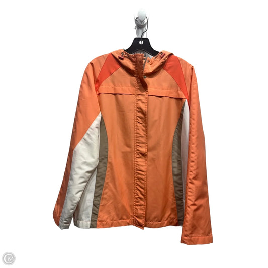 Coat Raincoat By Covington In Orange, Size: L
