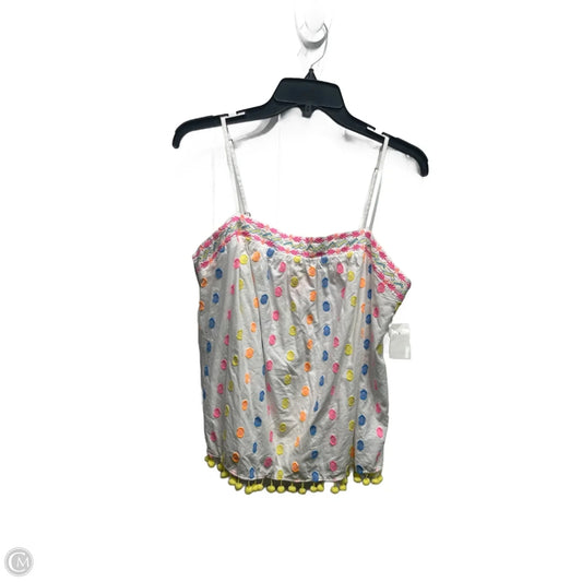 Top Sleeveless Designer By Lilly Pulitzer In White & Yellow, Size: M