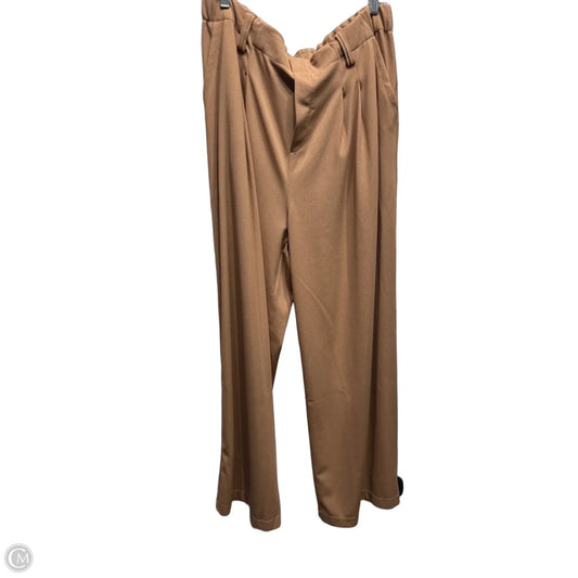 Pants Wide Leg By Shein In Brown, Size: 1x