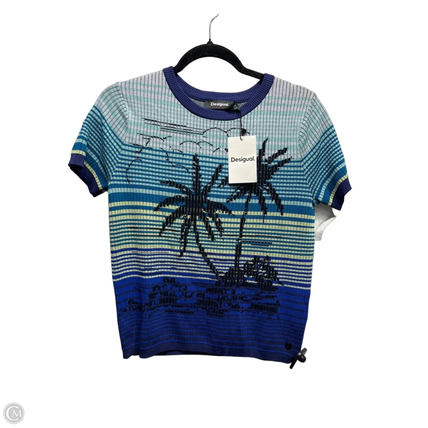 Top Short Sleeve By Desigual In Blue, Size: Medium
