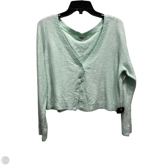 Sweater Cardigan By American Eagle In Green, Size: L
