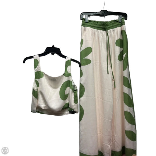 Pants Set 2pc By Petal & Pup In Green & White, Size: S