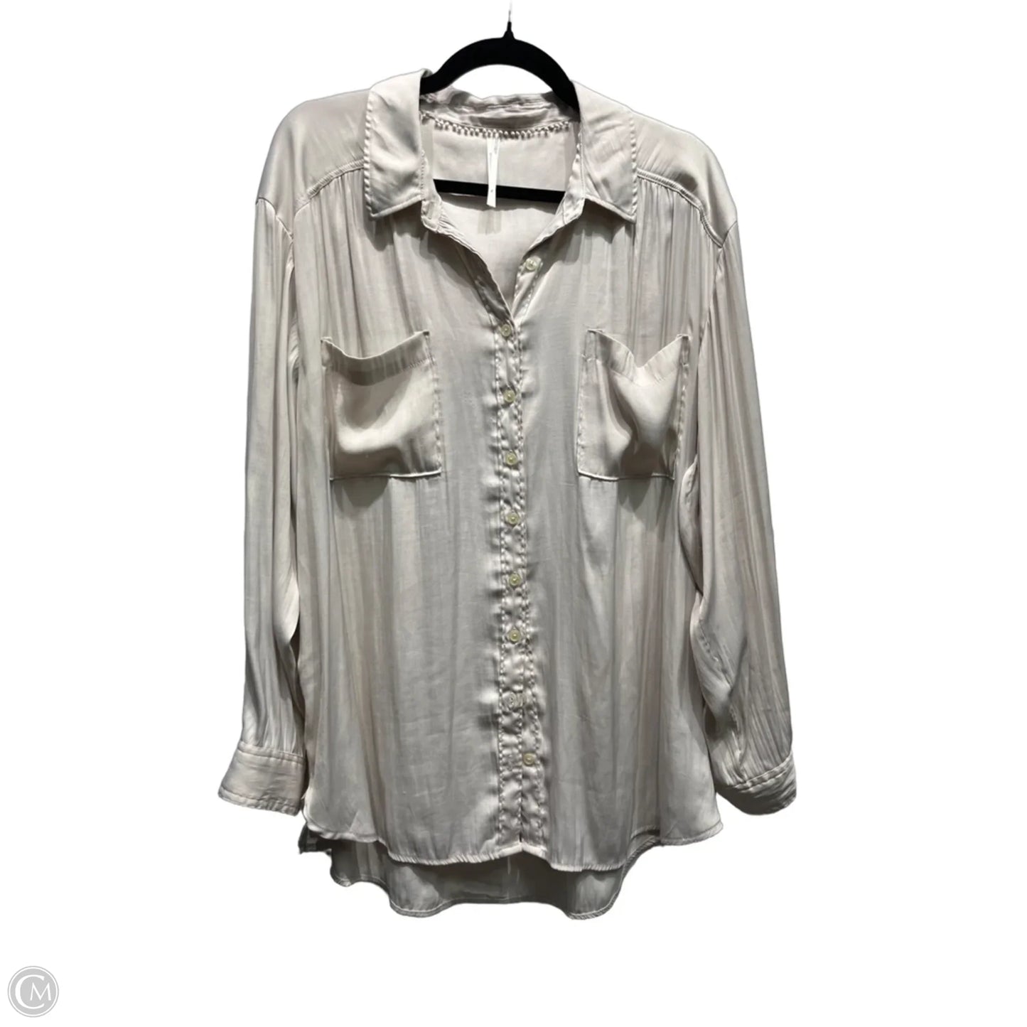 Top Long Sleeve By Anthropologie In Tan, Size: Xl