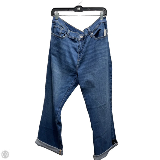 Jeans Cropped By Banana Republic In Blue Denim, Size: 18