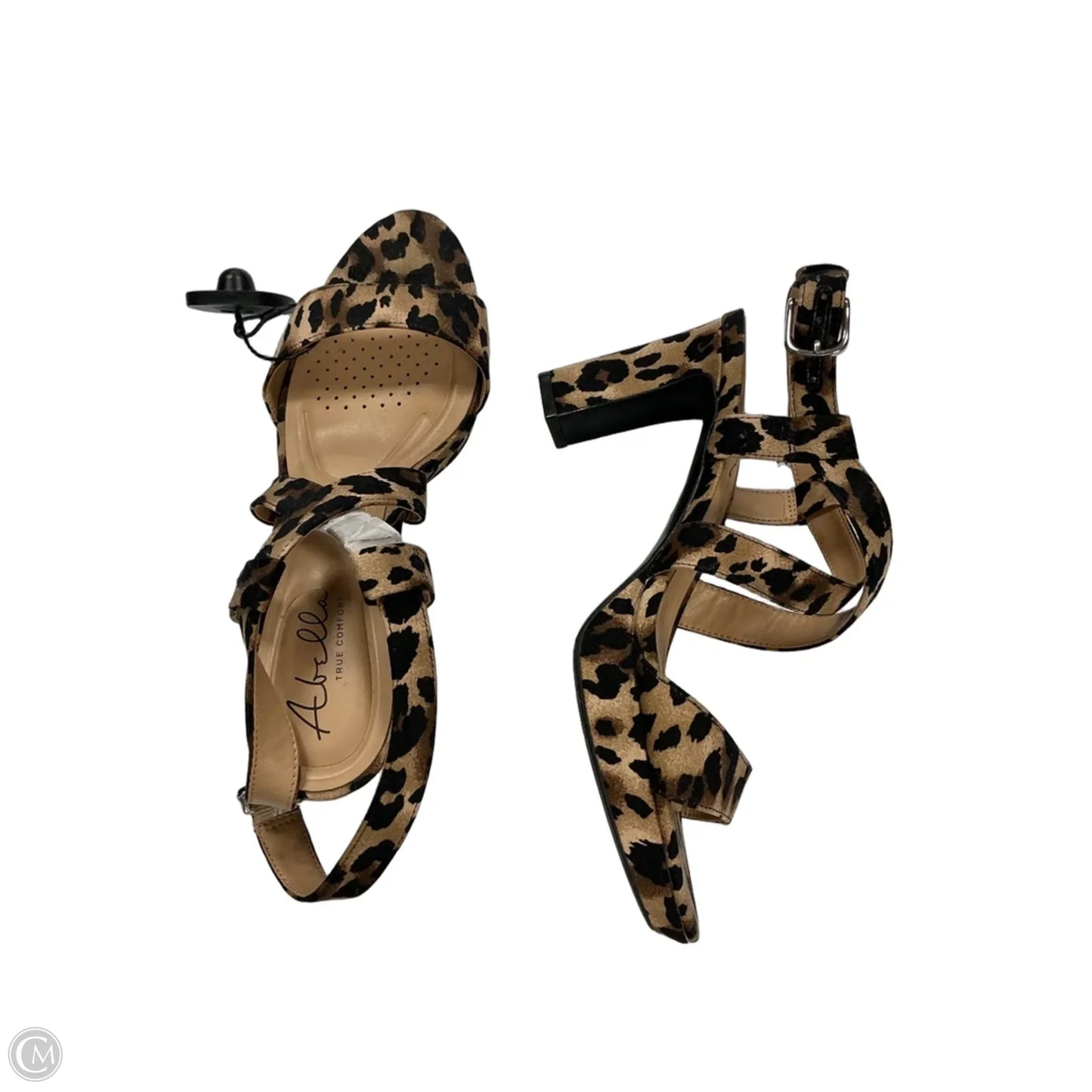 Sandals Heels Block By Abella In Animal Print, Size: 9