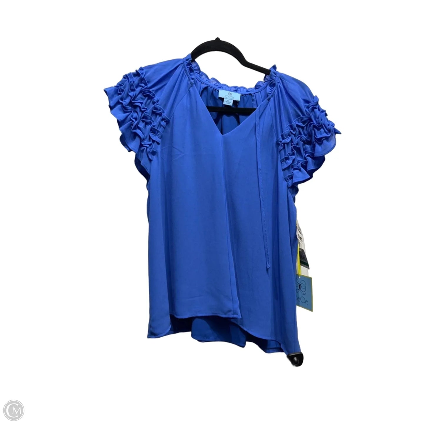 Top Short Sleeve By Cece In Blue, Size: Lp