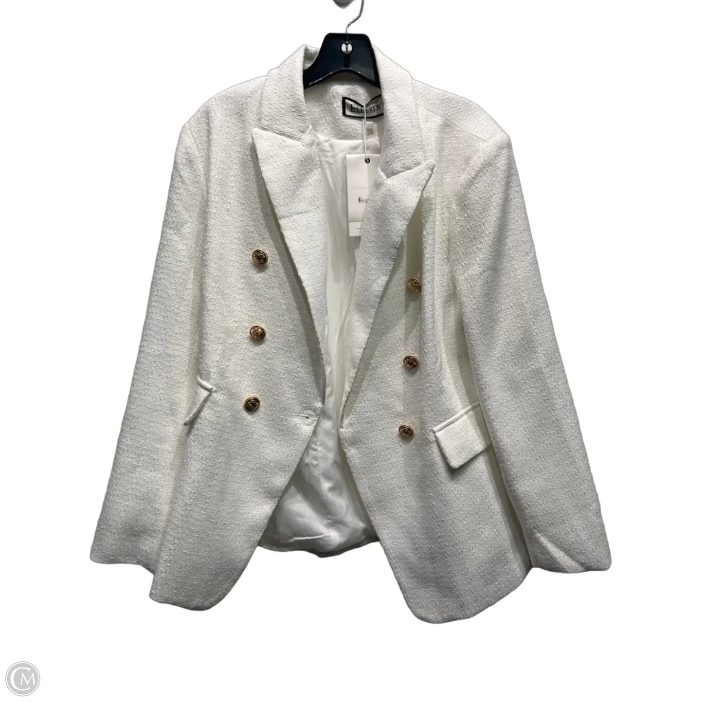 Blazer By Clothes Mentor In White, Size: L