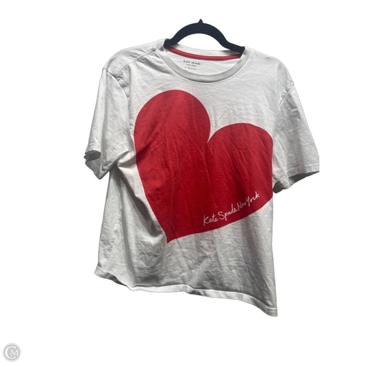 Top Short Sleeve Designer By Kate Spade In Red & White, Size: M