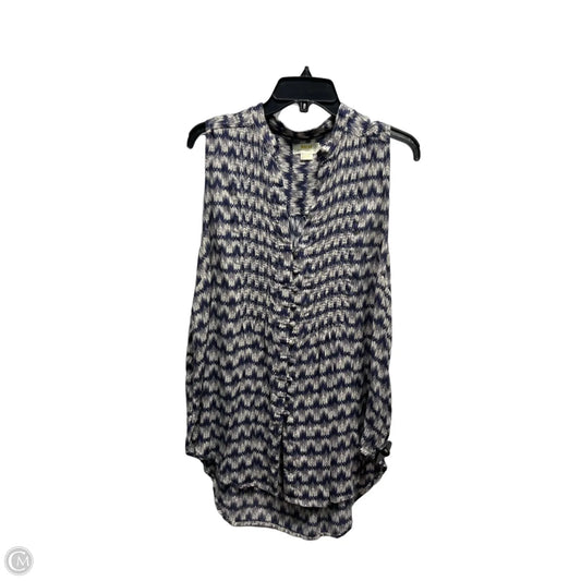 Top Sleeveless By Maeve In Blue & Cream, Size: Xl