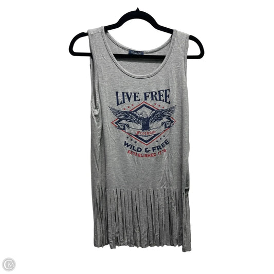 Top Sleeveless By Scarlett In Grey & Red, Size: S
