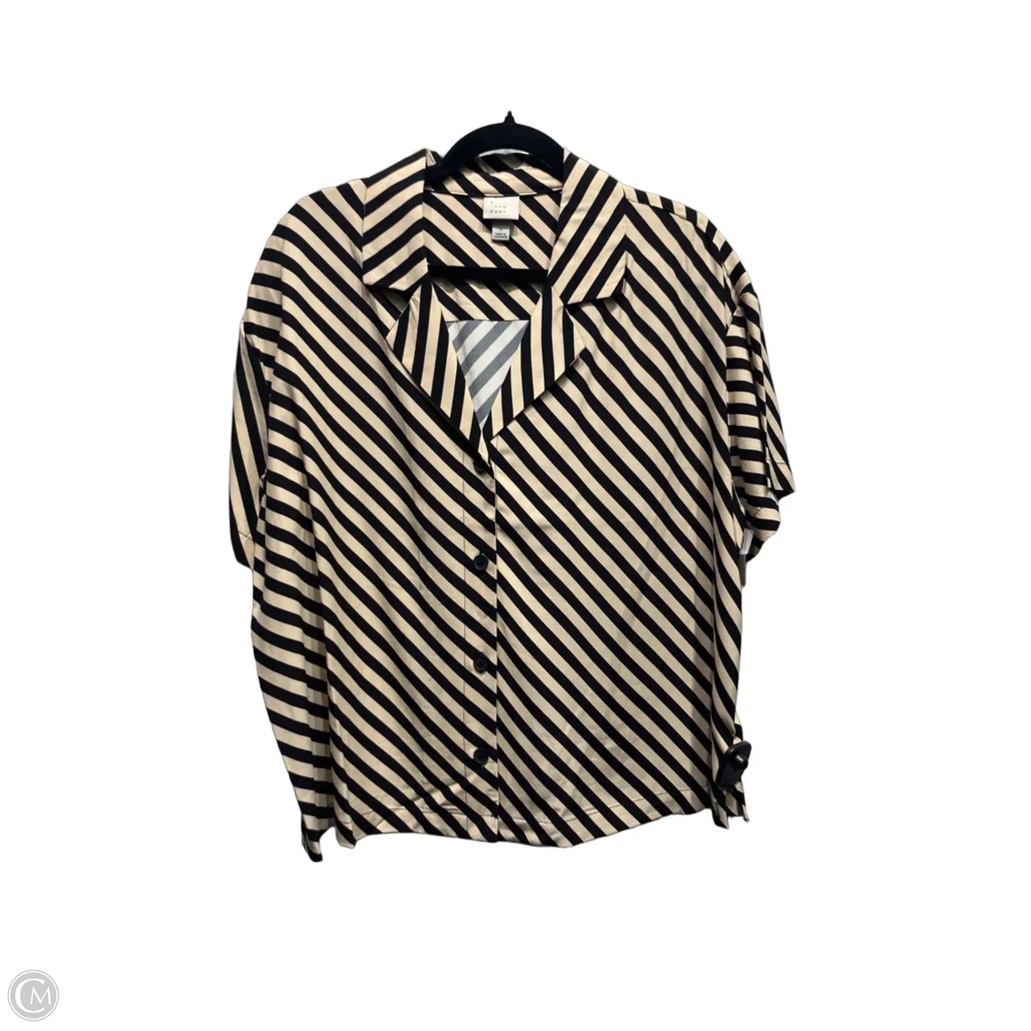Top Short Sleeve By A New Day In Black & Tan, Size: L