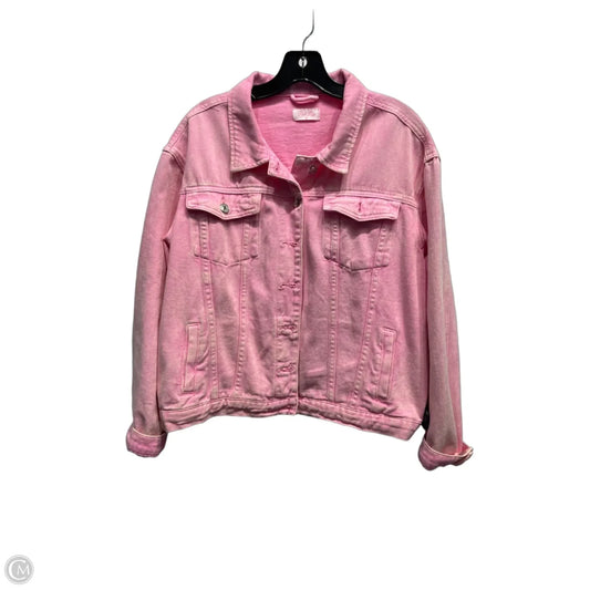 Jacket Denim By Pink Lily In Pink, Size: M