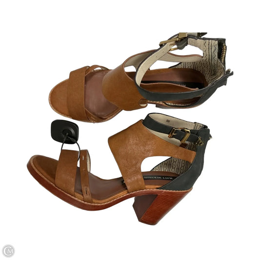 Sandals Heels Block By matt berson In Tan, Size: 9