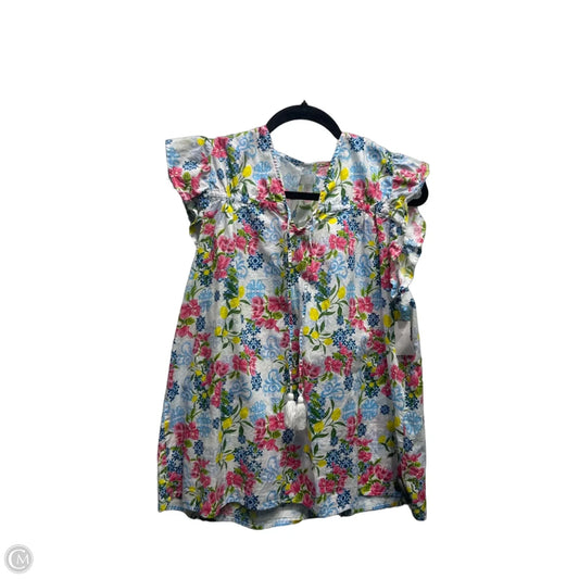 Top Short Sleeve By Stella Parker In Red & Yellow, Size: Xl