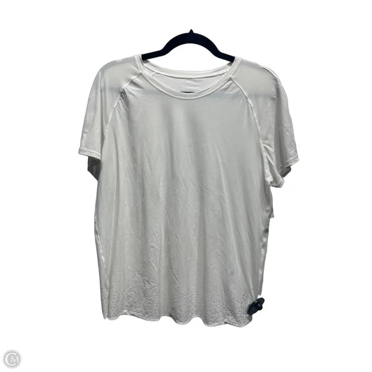 Athletic Top Short Sleeve By Lululemon In White, Size: M