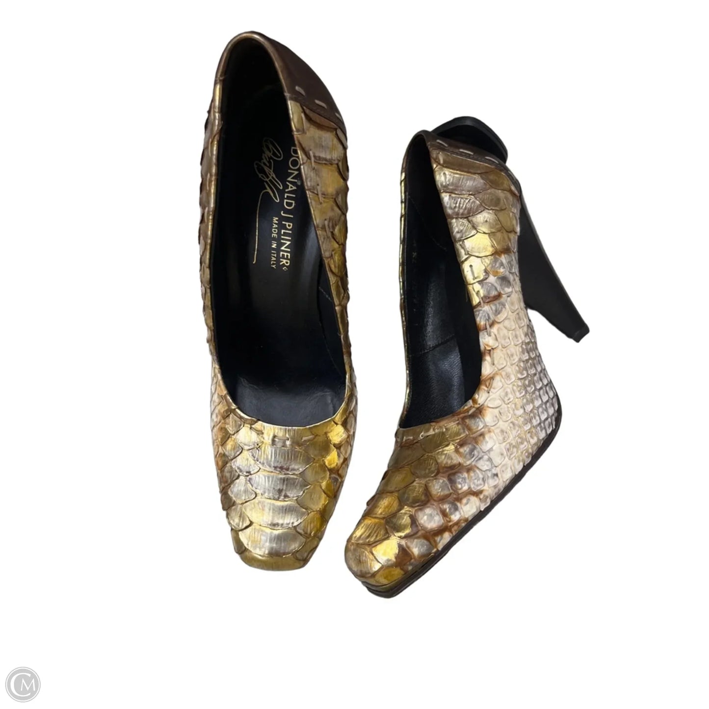 Shoes Heels Stiletto By Donald Pliner In Gold, Size: 7.5