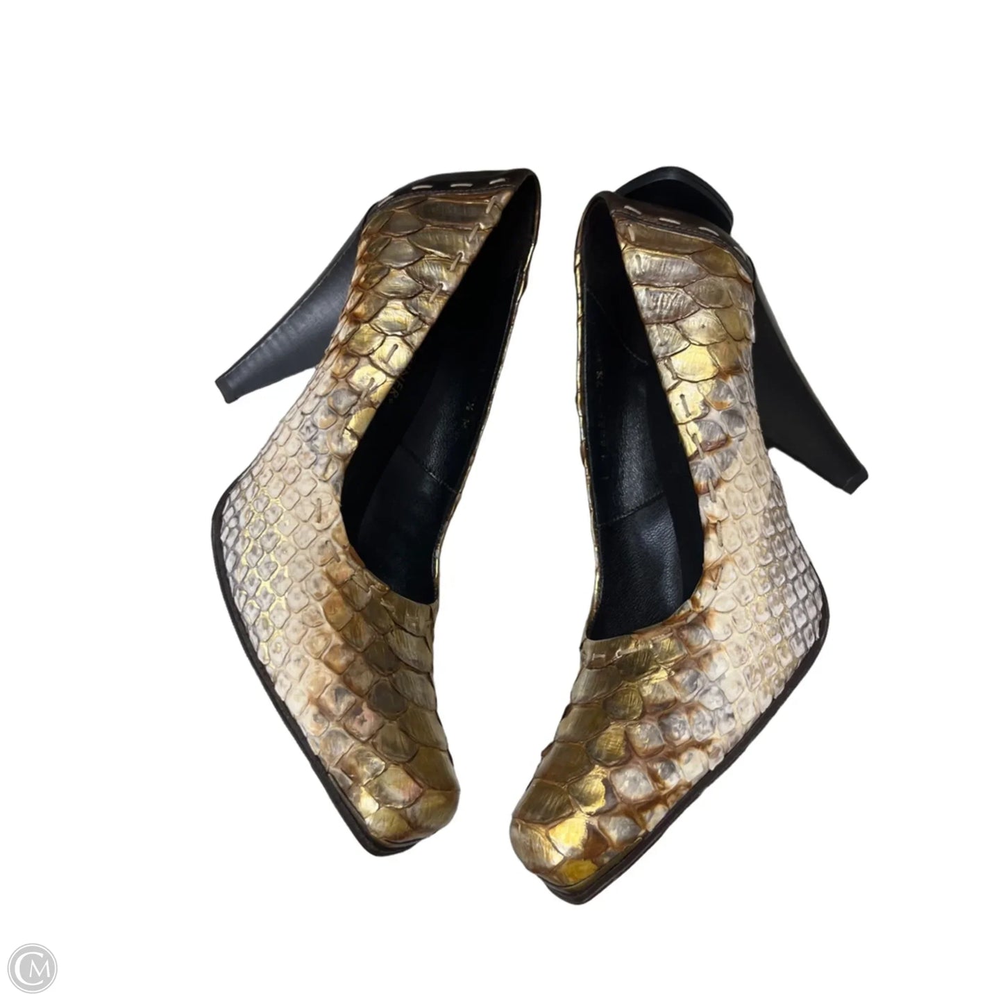 Shoes Heels Stiletto By Donald Pliner In Gold, Size: 7.5